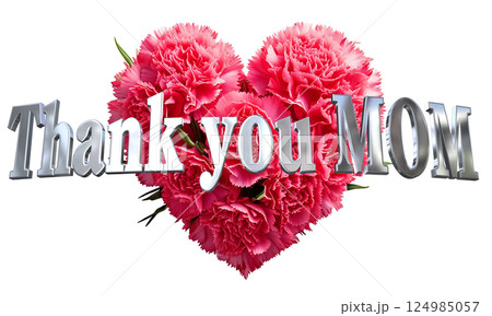 3DCG文字「Thank you MOM」母の日 124985057
