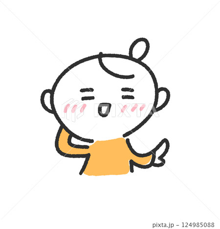 照れ笑いする女性　恥ずかしい・モテる 124985088