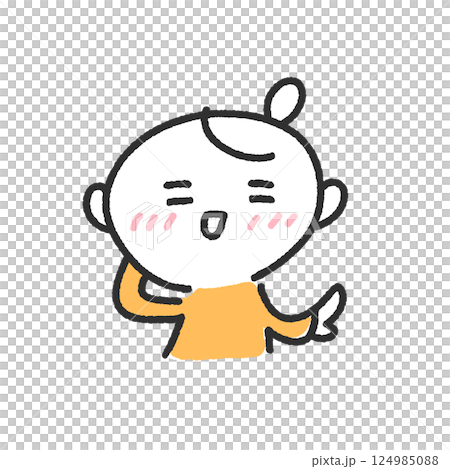 照れ笑いする女性　恥ずかしい・モテる 124985088