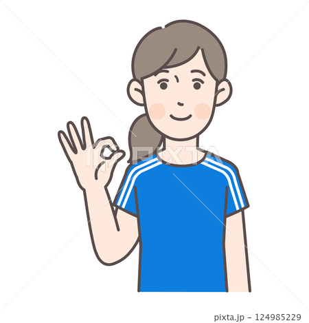 OKサインを出すサッカー女子選手 124985229