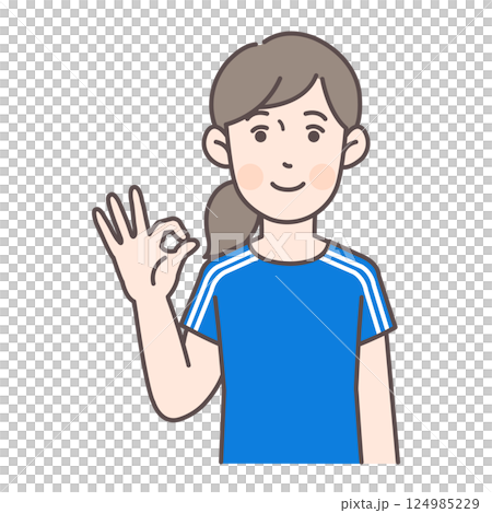 OKサインを出すサッカー女子選手 124985229