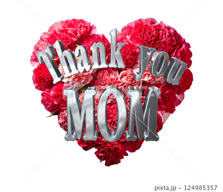 3DCG文字「Thank you MOM」母の日 124985357