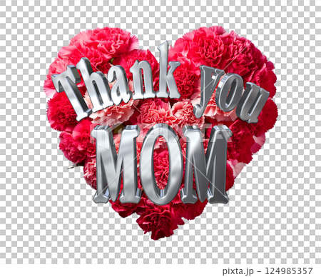 3DCG文字「Thank you MOM」母の日 124985357