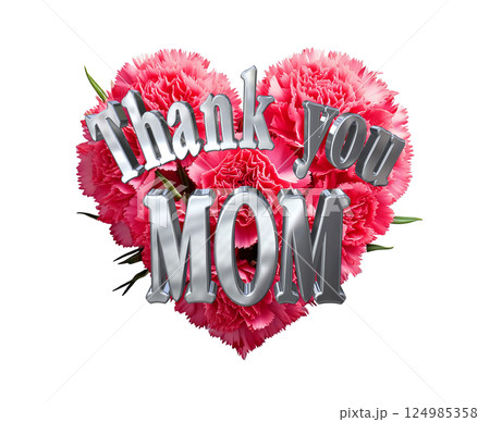 3DCG文字「Thank you MOM」母の日 124985358