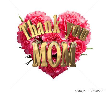 3DCG文字「Thank you MOM」母の日 124985359