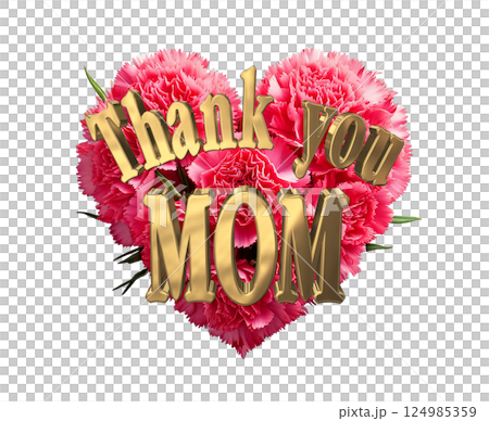 3DCG文字「Thank you MOM」母の日 124985359