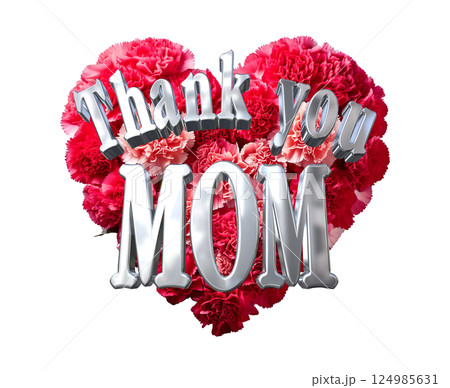 3DCG文字「Thank you MOM」母の日 124985631