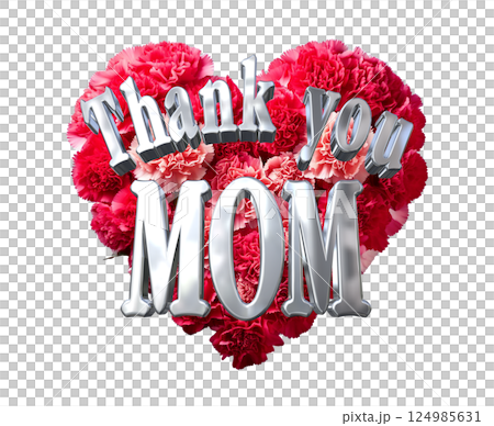 3DCG文字「Thank you MOM」母の日 124985631