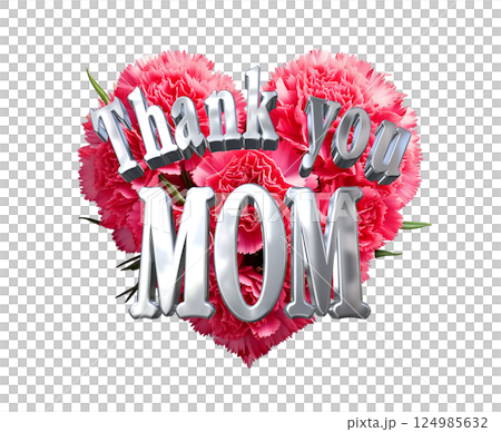 3DCG文字「Thank you MOM」母の日 124985632