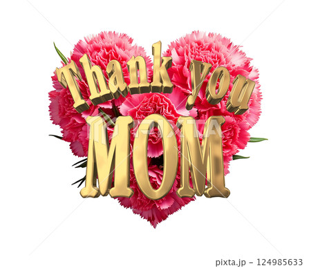 3DCG文字「Thank you MOM」母の日 124985633