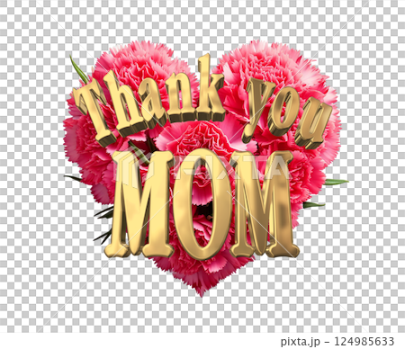 3DCG文字「Thank you MOM」母の日 124985633