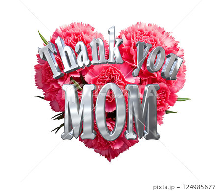 3DCG文字「Thank you MOM」母の日 124985677