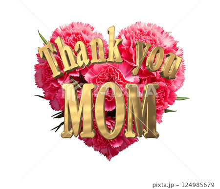 3DCG文字「Thank you MOM」母の日 124985679