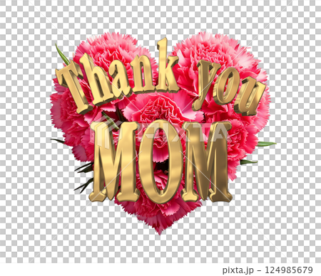 3DCG文字「Thank you MOM」母の日 124985679