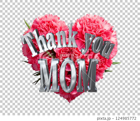 3DCG文字「Thank you MOM」母の日 124985772