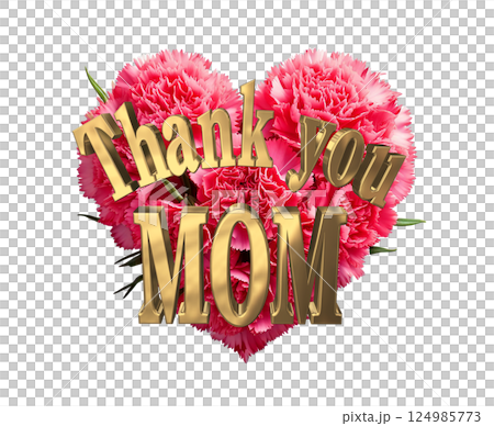 3DCG文字「Thank you MOM」母の日 124985773