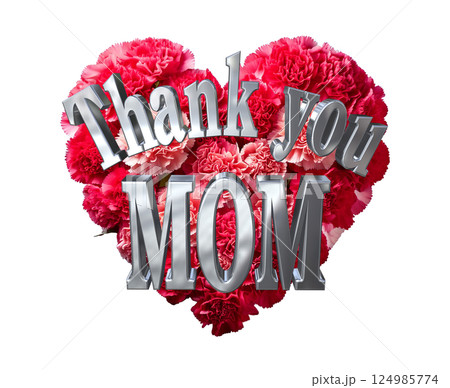 3DCG文字「Thank you MOM」母の日 124985774
