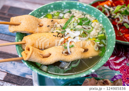 Korean traditional street food. fish cake. Korean traditional street food. fish cake. 124985836