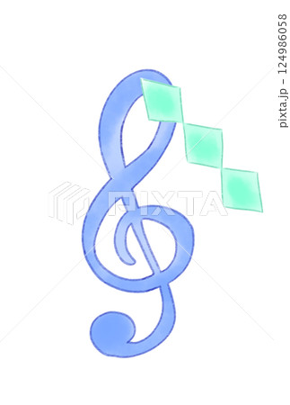 紙飾りの付いたト音記号 124986058