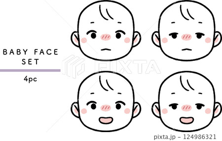 赤ちゃんの表情セット 体調不良 baby sick face set 赤ちゃんの表情セット 体調不良 baby sick face set 124986321
