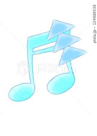 三角形の紙飾りの付いた音符 三角形の紙飾りの付いた音符 124986538