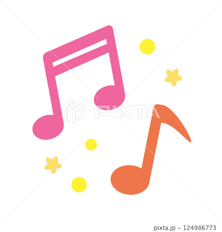 ポップな音符のベクターイラスト素材 124986773