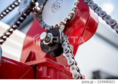 Modern agricultural machinery and equipment. Industrial details. Modern agricultural machinery and equipment. Industrial details. 124986821