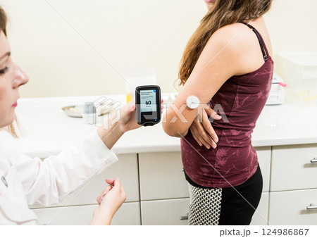 Medical device for glucose check. Continuous glucose monitoring pod. Medical device for glucose check. Continuous glucose monitoring pod. 124986867
