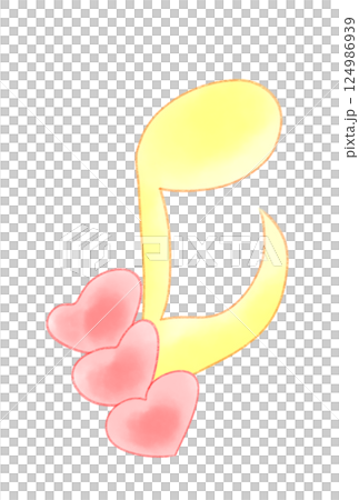 Musical notes with heart paper decoration 124986939
