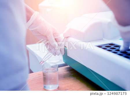 Medical equipment. Biochemistry test. Medical modern technology.  124987173