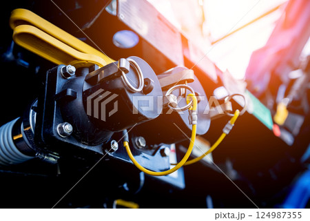 Harvester engine. Gear chains and new modern mechanisms. 124987355