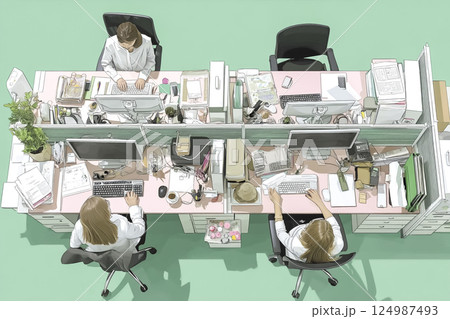 オフィスで働くおしゃれな女性のイメージ素材 124987493