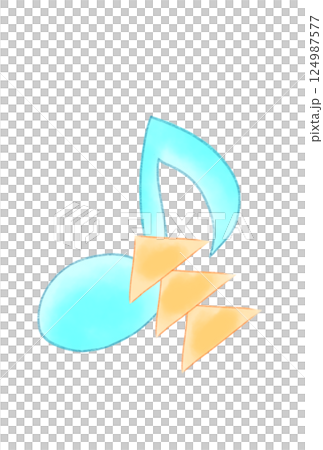 帶有三角形紙裝飾的音符 帶有三角形紙裝飾的音符 124987577