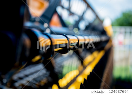 Modern agricultural machinery and equipment. Combine harvester. 124987694