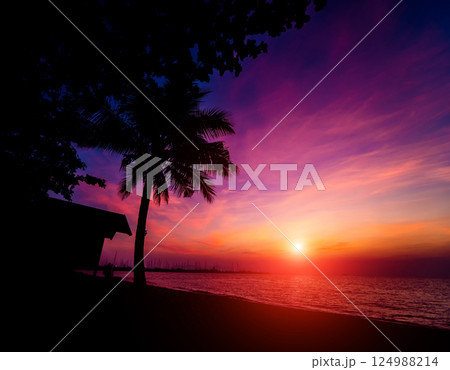 Beautiful view of marina and harbor with yachts and motorboats. Beautiful view of marina and harbor with yachts and motorboats. 124988214