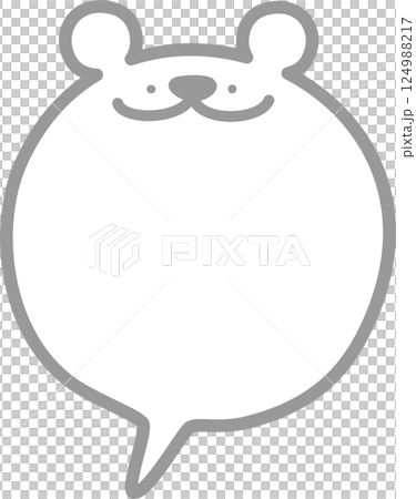 Minimal doodle hand draw animal bear speech bubble balloon, icon sticker memo keyword planner text box banner, flat design png illustration 124988217