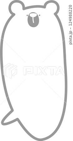 Minimal doodle hand draw animal bear speech bubble balloon, icon sticker memo keyword planner text box banner, flat design png illustration 124988220