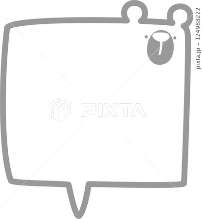 Minimal doodle hand draw animal bear speech bubble balloon, icon sticker memo keyword planner text box banner, flat design png illustration 124988222