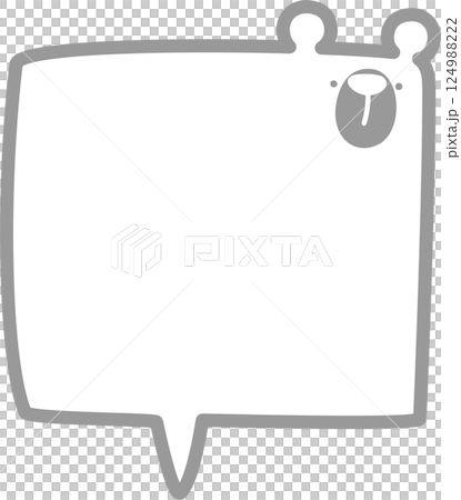 Minimal doodle hand draw animal bear speech bubble balloon, icon sticker memo keyword planner text box banner, flat design png illustration 124988222