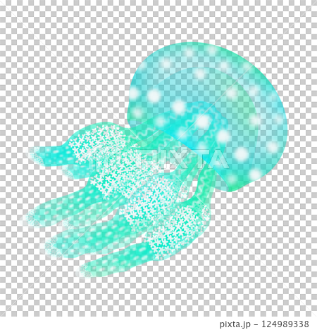 Octopus jellyfish_light blue 124989338
