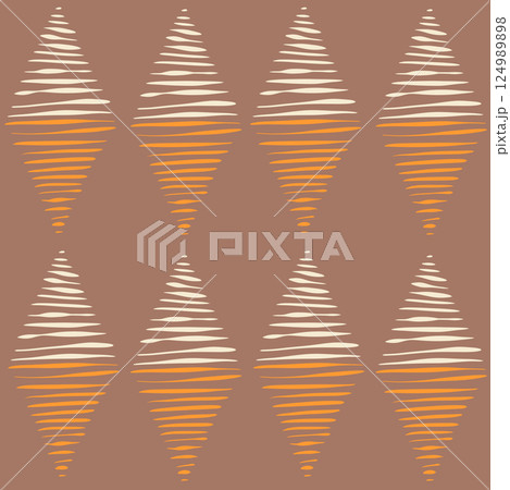 Hand drawn seamless pattern in argyle traditional classic style. Orange brown beige texture sketch lozenge, graphic preppy diamond print, textile abstract geometric diagonal art fabric. Hand drawn seamless pattern in argyle traditional classic style. Orange brown beige texture sketch lozenge, graphic preppy diamond print, textile abstract geometric diagonal art fabric. 124989898
