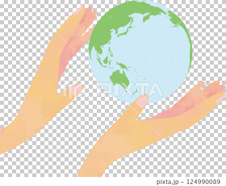 雙手捧著地球－善意守護未來的典範 124990089