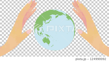 雙手捧著地球－善意守護未來的典範 124990092