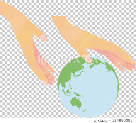 雙手捧著地球－善意守護未來的典範 124990093