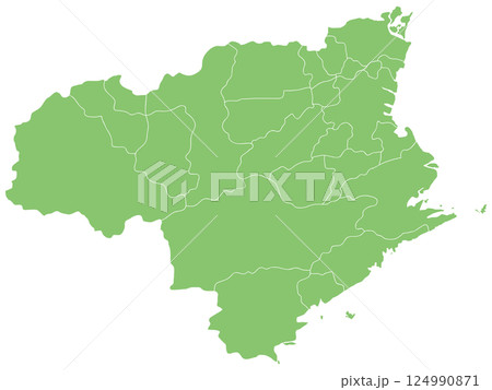 分割できる徳島県地図 分割できる徳島県地図 124990871