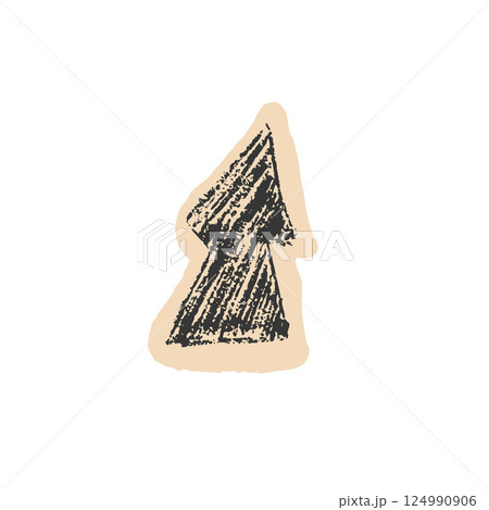 Arrow sticker doodle style. Pointer for collage isolated on white background. Vector crayon drawn illustration Arrow sticker doodle style. Pointer for collage isolated on white background. Vector crayon drawn illustration 124990906