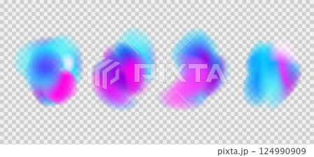 Irregular fluid gradient shapes set. Vector bold organic liquid splashes. Glow bright blobs with translucent forms. Uneven modern y2k figures. Colorful fluorescent blobs with gradation Irregular fluid gradient shapes set. Vector bold organic liquid splashes. Glow bright blobs with translucent forms. Uneven modern y2k figures. Colorful fluorescent blobs with gradation 124990909