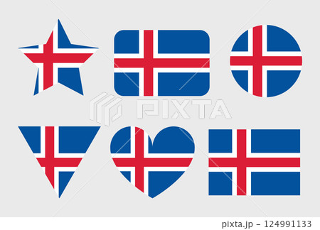 Iceland Flag icon. Official vector Icelandic flag isolated on white 124991133