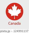Canada Flag icon. Official vector Canadian flag isolated on white 124991137
