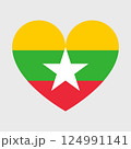 Myanmar Flag icon. Official vector Burma flag isolated on white 124991141